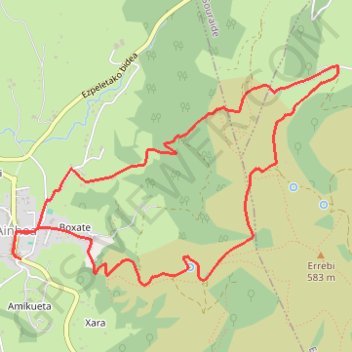 Itinéraire Circuit de la Chapelle à Aïnhoa, distance, dénivelé, altitude, carte, profil, trace GPS