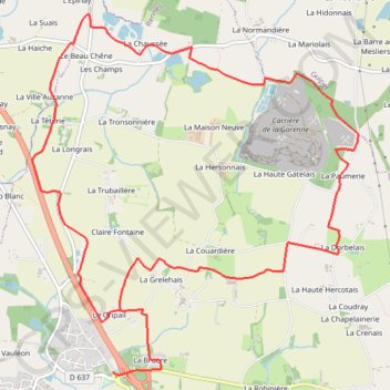Itinéraire Sentier de Gripail - Vignoc, distance, dénivelé, altitude, carte, profil, trace GPS