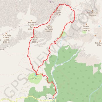 Itinéraire Viozene Mont Mongioie, distance, dénivelé, altitude, carte, profil, trace GPS