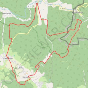 Itinéraire Gernelle - Gesponsart - la Grandville, distance, dénivelé, altitude, carte, profil, trace GPS