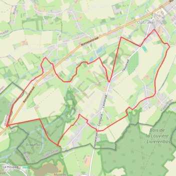 Itinéraire Brakelbos wandelroute, distance, dénivelé, altitude, carte, profil, trace GPS