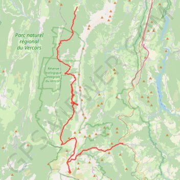 Itinéraire Traversée du Vercors, distance, dénivelé, altitude, carte, profil, trace GPS