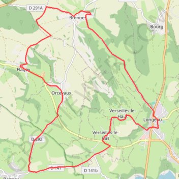 Itinéraire Autour de la Voie Verte - Flagey, distance, dénivelé, altitude, carte, profil, trace GPS