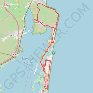 Itinéraire Leucate-Port Barcares, distance, dénivelé, altitude, carte, profil, trace GPS