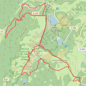 Itinéraire Sentiers Ruhlock, distance, dénivelé, altitude, carte, profil, trace GPS