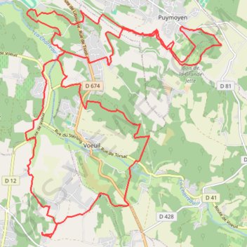 Itinéraire Mouthiers Voeuil, distance, dénivelé, altitude, carte, profil, trace GPS