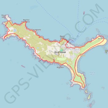 Itinéraire C'est Houat que je préfère, distance, dénivelé, altitude, carte, profil, trace GPS