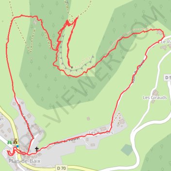 Itinéraire La Croix du Vellan, distance, dénivelé, altitude, carte, profil, trace GPS