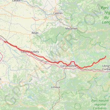 Itinéraire canal du midi premier jour, distance, dénivelé, altitude, carte, profil, trace GPS