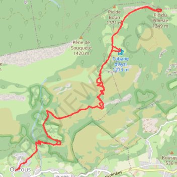 Itinéraire Un petit coin de Mediterranée au Pibeste, distance, dénivelé, altitude, carte, profil, trace GPS