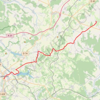 Itinéraire 01: Langres – Pouilly-en-bassigny (DEVELOPED_WITH_SIGNS), distance, dénivelé, altitude, carte, profil, trace GPS