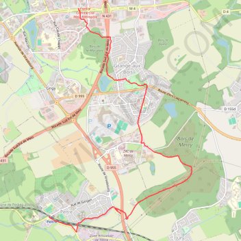 Itinéraire De Peltre à Borny, distance, dénivelé, altitude, carte, profil, trace GPS