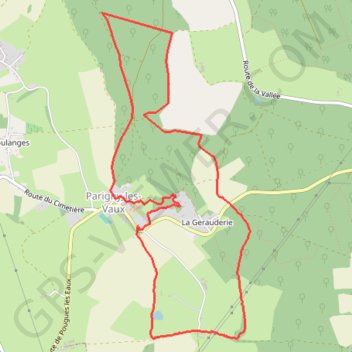 Itinéraire Boucle Parigny - Mussy - Gérauderie - Bois Pellerault - Bourg - Jacob, distance, dénivelé, altitude, carte, profil, trace GPS