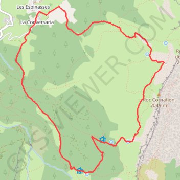 Itinéraire Plateau du Cornafion, distance, dénivelé, altitude, carte, profil, trace GPS