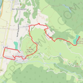 Itinéraire Bergout SP5, distance, dénivelé, altitude, carte, profil, trace GPS