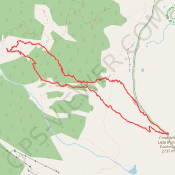 Itinéraire Cima delle Liste (Punta Gardetta), distance, dénivelé, altitude, carte, profil, trace GPS