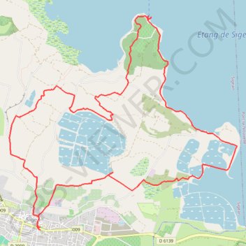 Itinéraire SIGEAN-PORT MAHON, distance, dénivelé, altitude, carte, profil, trace GPS