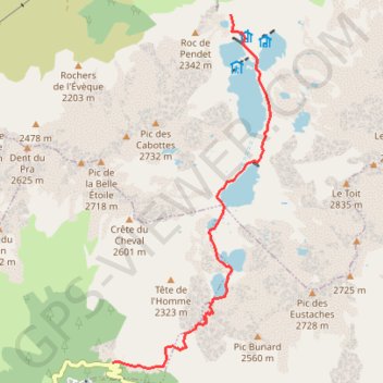 Itinéraire Les 7 laux, distance, dénivelé, altitude, carte, profil, trace GPS