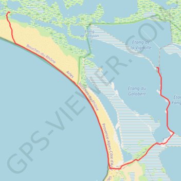 Itinéraire Phare de la Gacholle - Beauduc, distance, dénivelé, altitude, carte, profil, trace GPS