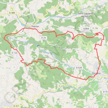 Itinéraire Forêts et belvédères autour de la capitale de la framboise, distance, dénivelé, altitude, carte, profil, trace GPS