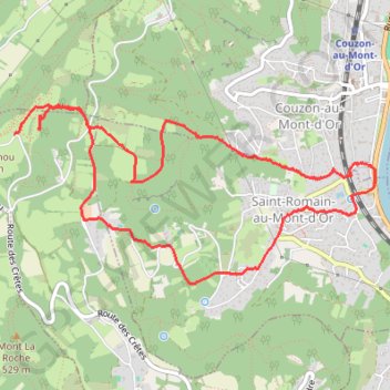 Itinéraire Aller retour Mon Thou Saone, distance, dénivelé, altitude, carte, profil, trace GPS