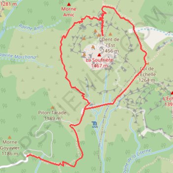 Itinéraire Soufriere, distance, dénivelé, altitude, carte, profil, trace GPS