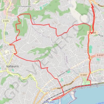 Itinéraire Vallauris par puysanton, distance, dénivelé, altitude, carte, profil, trace GPS