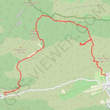 Itinéraire Albas - Garrigue et Parc à Moutons, distance, dénivelé, altitude, carte, profil, trace GPS
