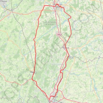 Itinéraire Tour de Bourgogne du Sud, distance, dénivelé, altitude, carte, profil, trace GPS