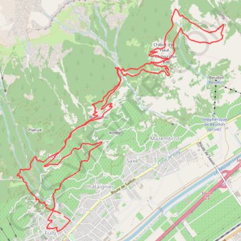 Itinéraire Fully-Chiboz-Fully, distance, dénivelé, altitude, carte, profil, trace GPS