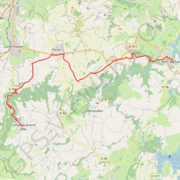 Itinéraire Comps-la-Grand-Ville - Pont de Salars 13.10.2024, distance, dénivelé, altitude, carte, profil, trace GPS