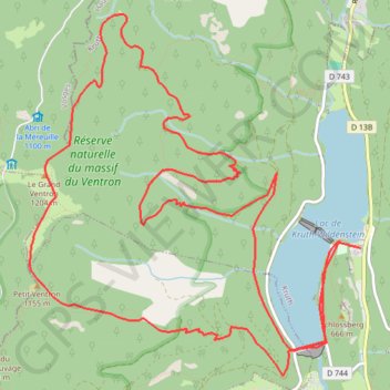 Itinéraire Le Grand Ventron, distance, dénivelé, altitude, carte, profil, trace GPS