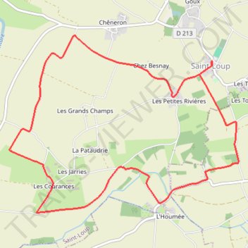 Itinéraire Circuit VTC et pédestre de Saint Loup - les Petites Rivières, distance, dénivelé, altitude, carte, profil, trace GPS