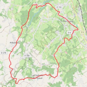 Itinéraire Circuit au départ de Pers-Jussy, distance, dénivelé, altitude, carte, profil, trace GPS