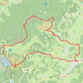 Itinéraire Orbey, Tête des Faux, Lac Blanc, distance, dénivelé, altitude, carte, profil, trace GPS