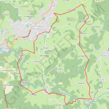 Itinéraire Saint Didier en Velay, distance, dénivelé, altitude, carte, profil, trace GPS