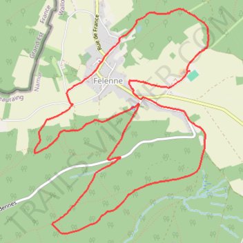 Itinéraire Marche autour de Felenne, distance, dénivelé, altitude, carte, profil, trace GPS