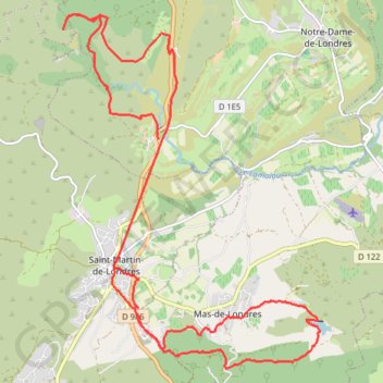 Itinéraire Saint Martin de Londres - Ravin des Arcs La Jasse, distance, dénivelé, altitude, carte, profil, trace GPS