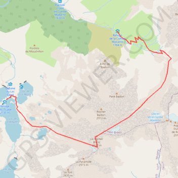 Itinéraire Le Rocher Blanc, distance, dénivelé, altitude, carte, profil, trace GPS