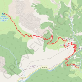 Itinéraire Furfande - Bramousse (Tour du Queyras), distance, dénivelé, altitude, carte, profil, trace GPS