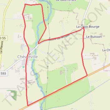 Itinéraire Chévreville, distance, dénivelé, altitude, carte, profil, trace GPS