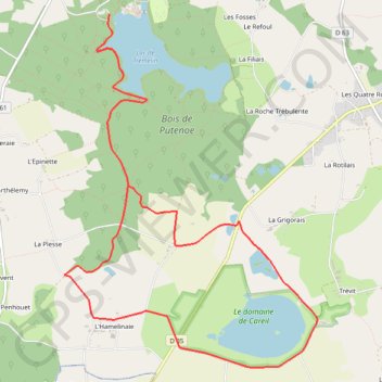 Itinéraire La balade des deux étangs entre Trémelin et Careil - Iffendic, distance, dénivelé, altitude, carte, profil, trace GPS