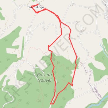 Itinéraire Saint ange et la Traversée de Mont Peyroux, distance, dénivelé, altitude, carte, profil, trace GPS