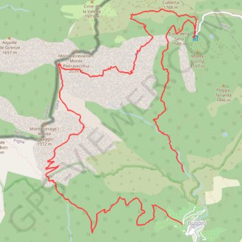 Itinéraire Buggio-rugli-prealba-prati toraggio - incisa-melosa-tane-buggio, distance, dénivelé, altitude, carte, profil, trace GPS