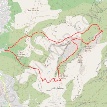 Itinéraire Allauch - Taomé, distance, dénivelé, altitude, carte, profil, trace GPS