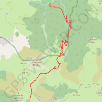 Itinéraire Randonnée en montagne au Col des Arcs au dessus de Bielle en Ossau, distance, dénivelé, altitude, carte, profil, trace GPS