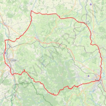 Itinéraire Vichy - Roanne, distance, dénivelé, altitude, carte, profil, trace GPS