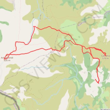 Itinéraire Gakoeta et Artzamendi en circuit depuis Olhatea, distance, dénivelé, altitude, carte, profil, trace GPS