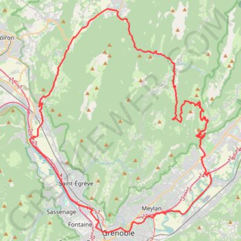 Itinéraire Col du Coq - Grenoble, distance, dénivelé, altitude, carte, profil, trace GPS