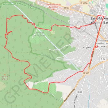 Itinéraire Autour de saint maximin, distance, dénivelé, altitude, carte, profil, trace GPS